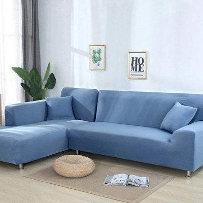Elastyczny pokrowiec na sofę narożną - kolorowy Interior Dream Błękitny 90-140cm