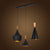 Lampa wisząca BARRY Premium Czerń z drewnem Lampa wisząca RoomDeco Prostokątna podsufitka - Czerń z drewnem 
