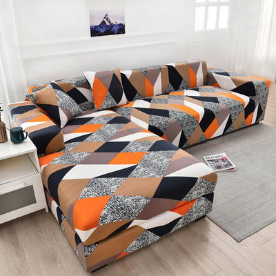 Elastyczny pokrowiec LineSofa na sofę 3 osobową - z wzorami