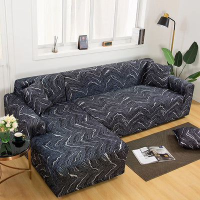 Elastyczny pokrowiec LineSofa na sofę 2 osobową - z wzorami