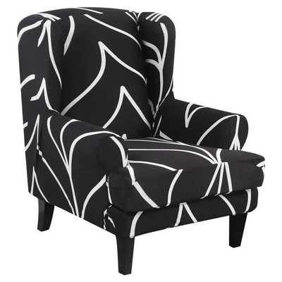 Elastyczny pokrowiec na fotel uszak - wzory Interior Dream Czarny minimalizm