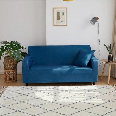 Elastyczny pokrowiec na kanapę 2 osobową - kolorowy Interior Dream Głęboki Błękit od 145 do 185 cm (kanapa 2 osobowa)
