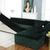 Elastyczny pokrowiec na kanapę - pluszowy Interior Dream 90-140cm (fotel jednoosobowy) Butelkowa zieleń