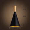 Lampa wisząca BARRY Premium Czerń z drewnem Lampa wisząca RoomDeco