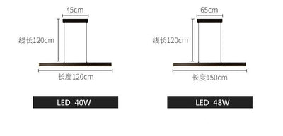 Lampa wisząca LED Moderna pozioma Czarna RoomDeco