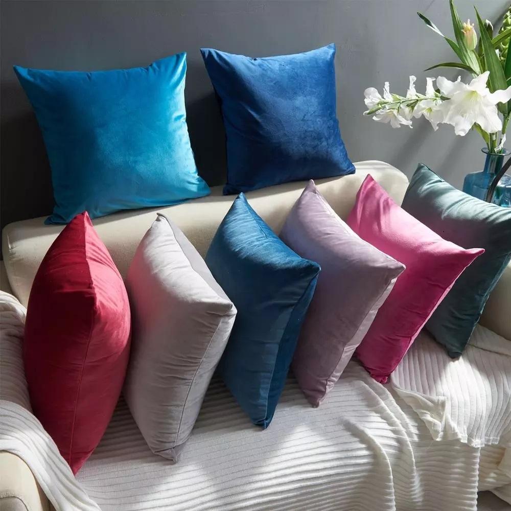 Pokrowce na poduszki do kanapy - kolorowe Interior Dream Granatowy 2 pokrowce na poduszki kanapy (40 x 40cm) 