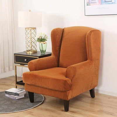 Pokrowiec Premium na fotel uszak - welurowy Interior Dream Pomarańczowy